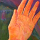 Sökarens hand, oljemålning 2004